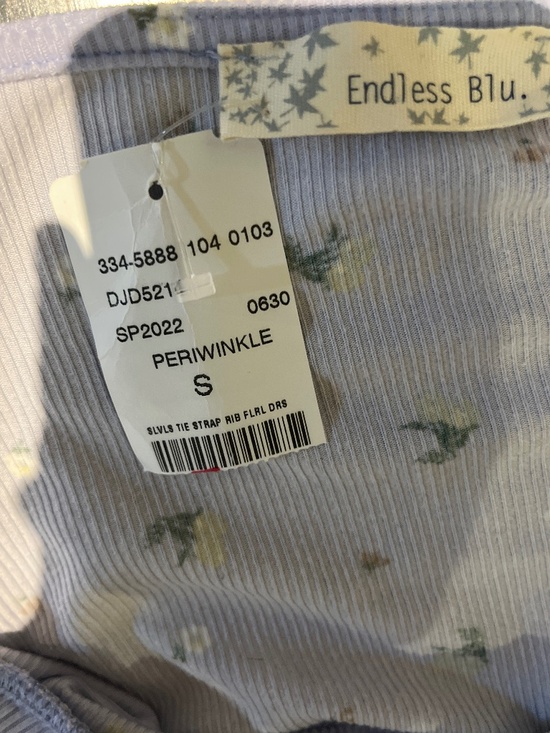 Periwinkle Floral Ruched Mini Dress w/ Tie Straps (Never Worn) - Picture 3 of 5